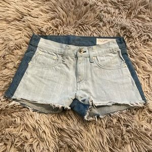 Rag & Bone Double Blues Denim Shorts Sz 24